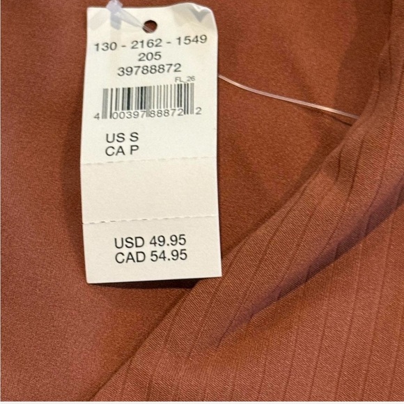 NWT Aerie brown ribbed cropped seamless long sleeve size S - Picture 3 of 7